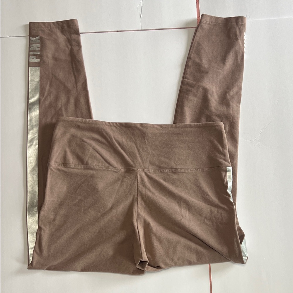 PINK Victoria's Secret women’s Brown Leggings with Silver Accent - Picture 8 of 8